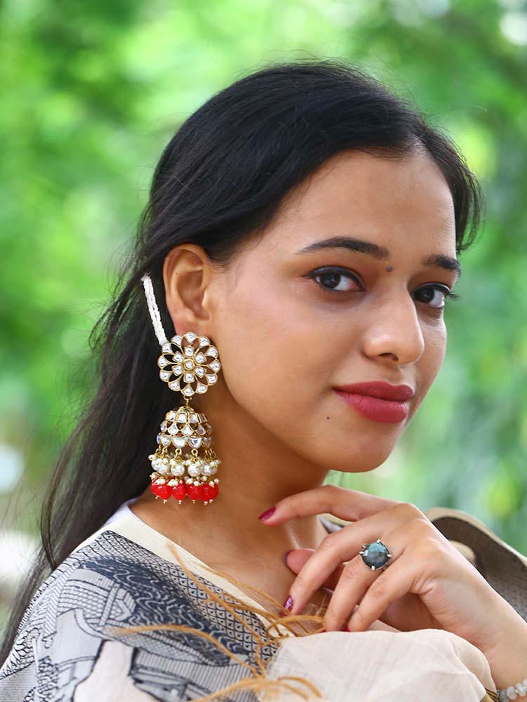 Red Malka Sahara Jhumkis