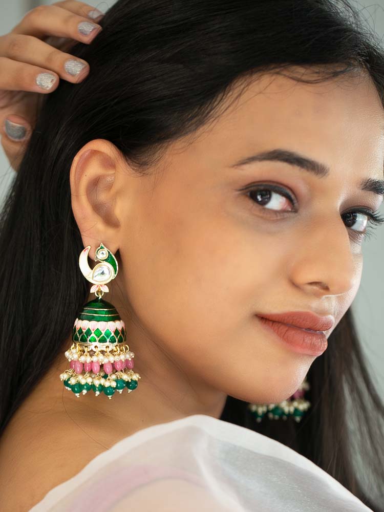Emerald Kuku Jhumkis