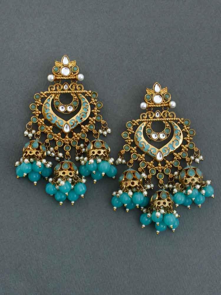 Turquoise Nityanta Jhumkis - Bling Bag