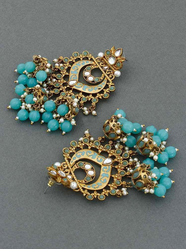 Turquoise Nityanta Jhumkis - Bling Bag