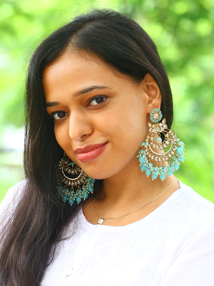 Turquoise Jivika Chandbalis